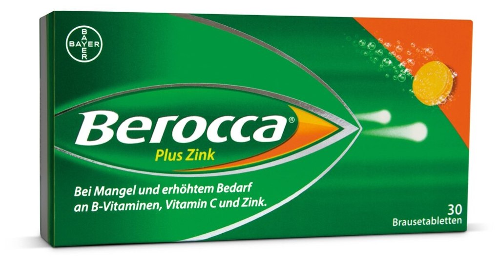Bayer Berocca plus zinc 30 effervescent tablets