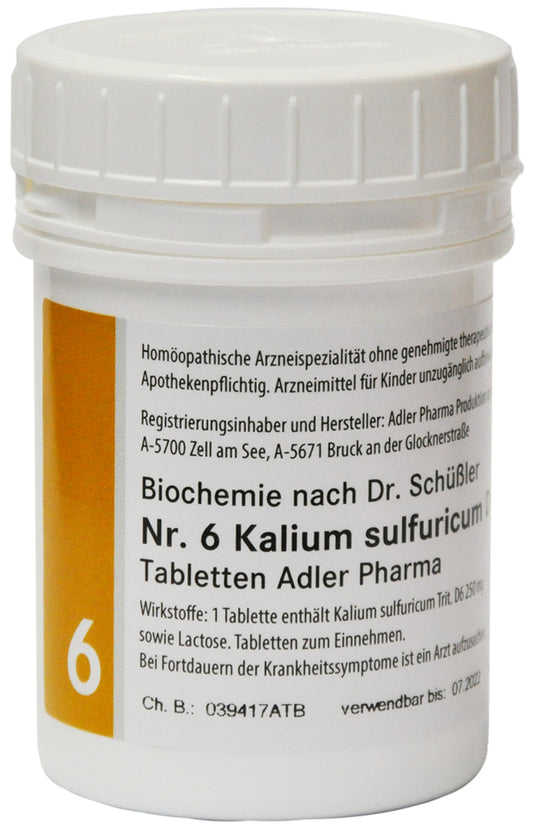 Adler Schuessler Salt No.6 Potassium sulfuricum D6, 100 Chewable Tablets