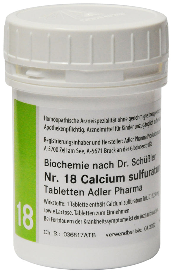 Adler Schuessler Salt No.18 Calcium sulfuratum D12, 100 Chewable Tablets