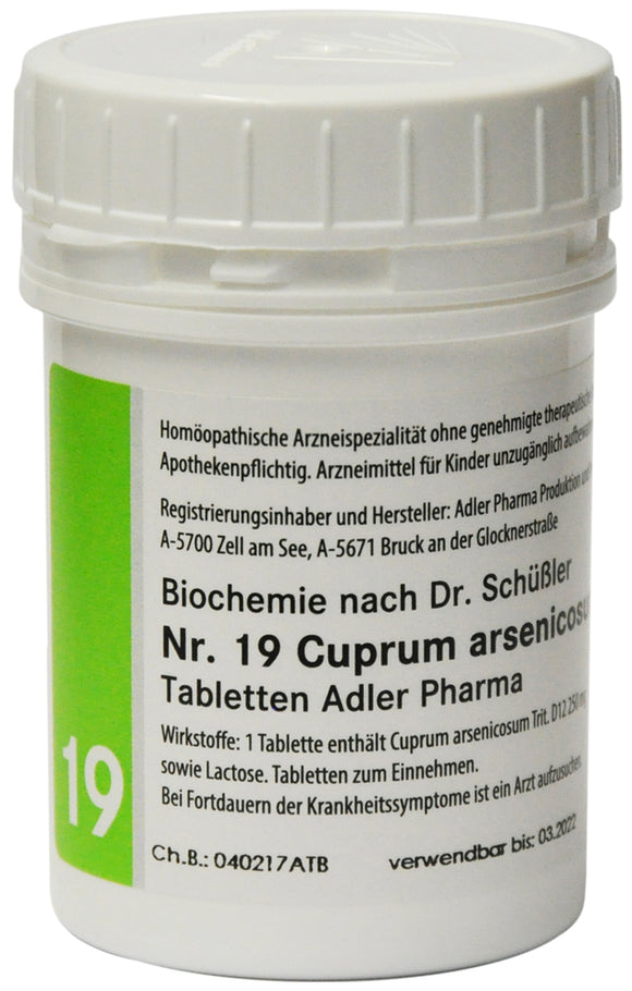 Adler Schuessler Salt No.19 Cuprum arsenicosum D12, 100 Chewable Tablets