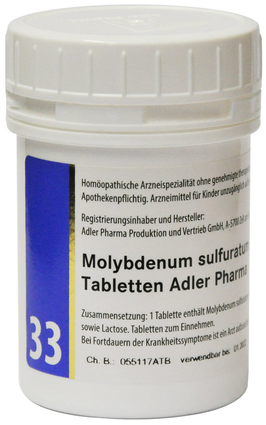 Adler Schuessler Salt No.33 Molybdenum sulfuratum D12, 100 Chewable Tablets