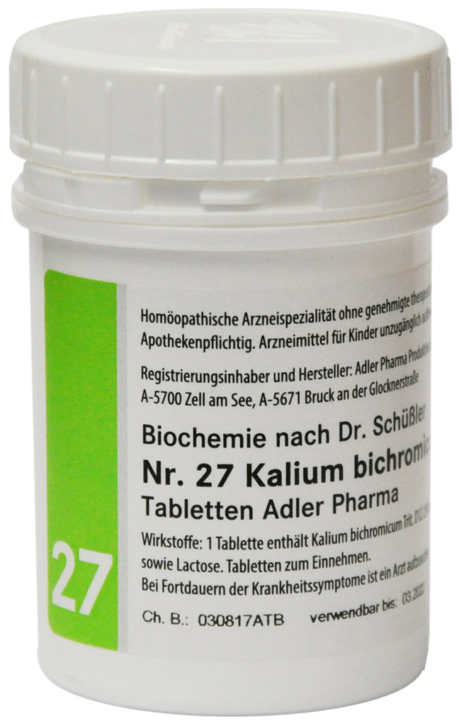 Adler Schuessler Salt No.27 Potassium bichromicum D12, 100 Chewable Tablets