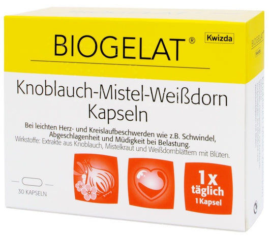 Biogelat Garlic-Mistletoe-Hawthorn 30 capsules