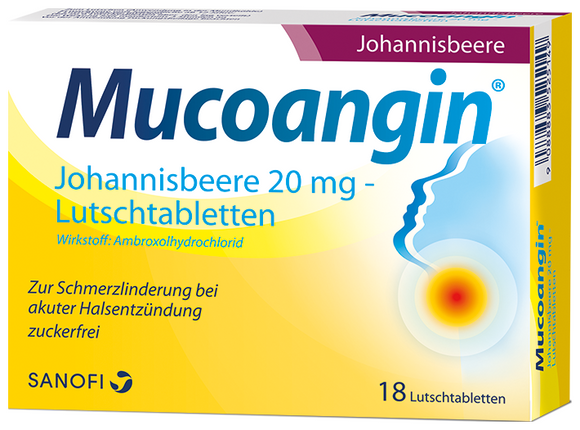 Mucoangin lozenges for sore throat currant 18 lozenges