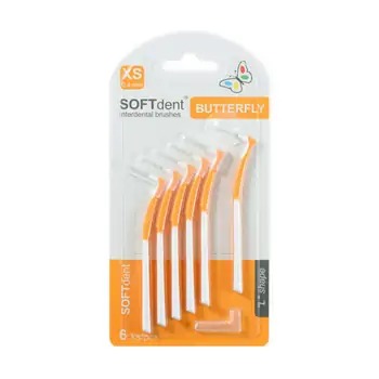 SOFTdent Butterfly Interdental brush curved XS 0.4 mm 6 pcs