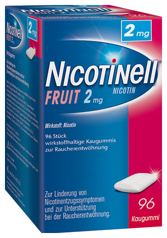 NICOTINELL FRUIT 2 MG CHICLE MEDICAMENTOSO, 96 CHICLES