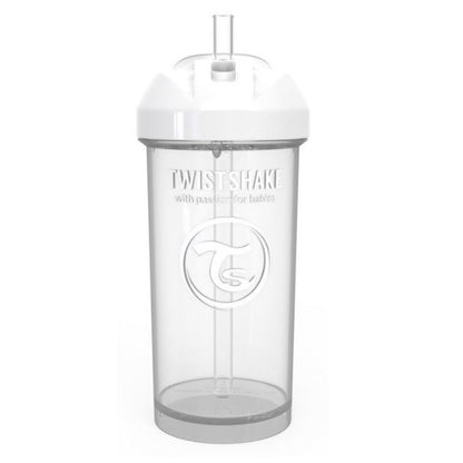 Twistshake Non-flowing bottle + straw 360 ml 6 months and up white