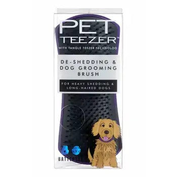 Pet teezer De-shedding Purple dog grooming brush 1 pc