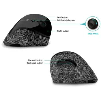 Connect IT CMO-2705-DD ergonomic vertical doodle mouse