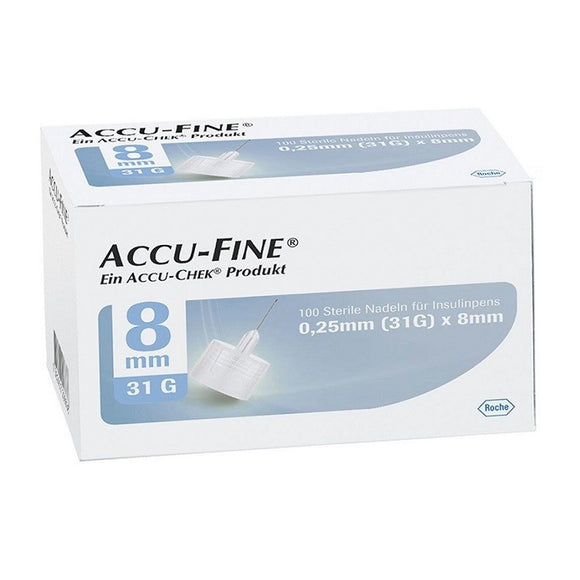 ACCU-FINE INSULIN PEN NEEDLES 31G X 8 mm, 100 pcs