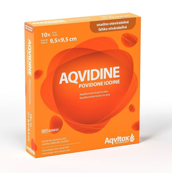 Aqvitox Aqvidine Povidone Iodine dressing 9.5x9.5 cm 10 pcs