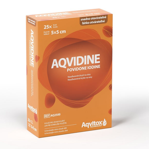 Aqvitox Aqvidine Povidone Iodine dressing 5x5cm 25 pcs