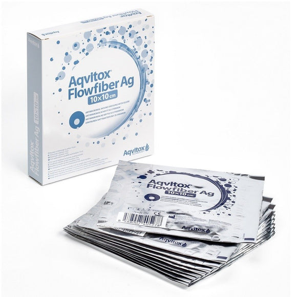 Aqvitox Flowfiber Ag 10x10cm antimicrobial 10 pcs