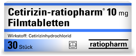 Cetirizine ratiopharm 10 mg film-coated tablets
