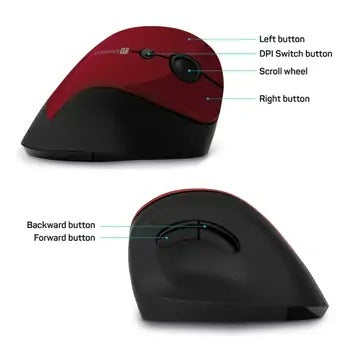 Connect IT CMO-2700-RD ergonomic vertical mouse Red