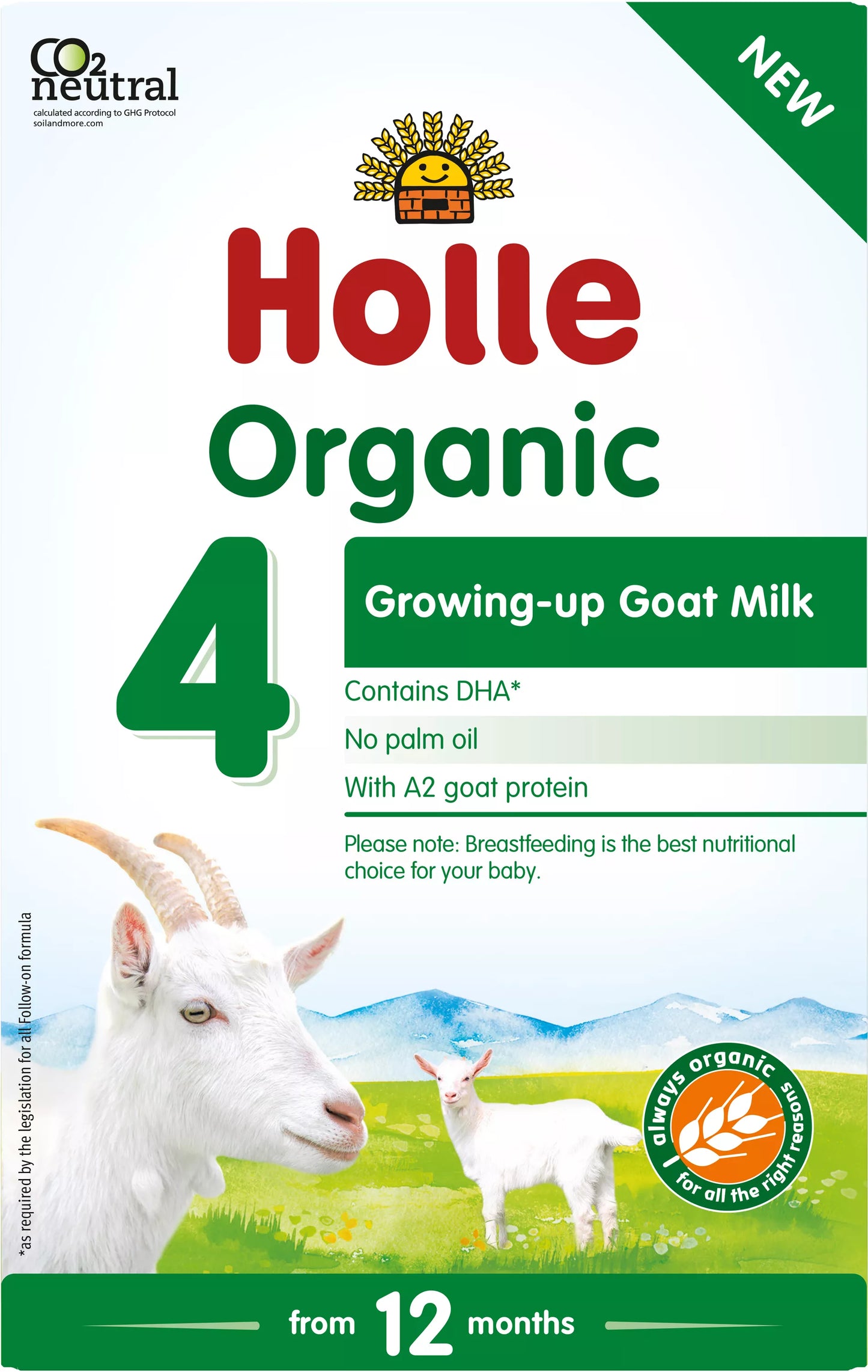 Holle Organic Growing-up Goat Milk 4, from 12 months, 400 g