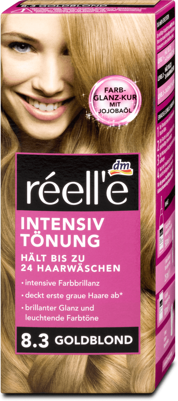 réell'e intensive toning hair color 8.3 golden blond, 85 ml