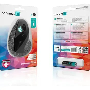Connect IT CMO-2705-DD ergonomic vertical doodle mouse