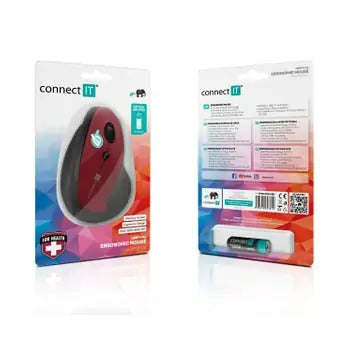 Connect IT CMO-2700-RD ergonomic vertical mouse Red