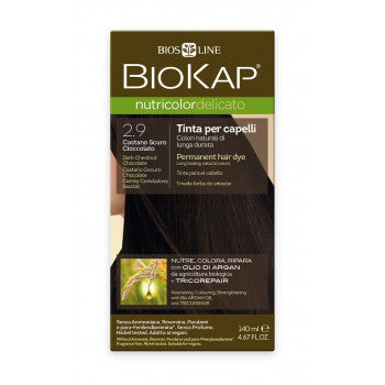 BIOKAP Nutricolor Delicato 2.9 Dark Chocolate Chestnut hair color 140 ml - mydrxm.com