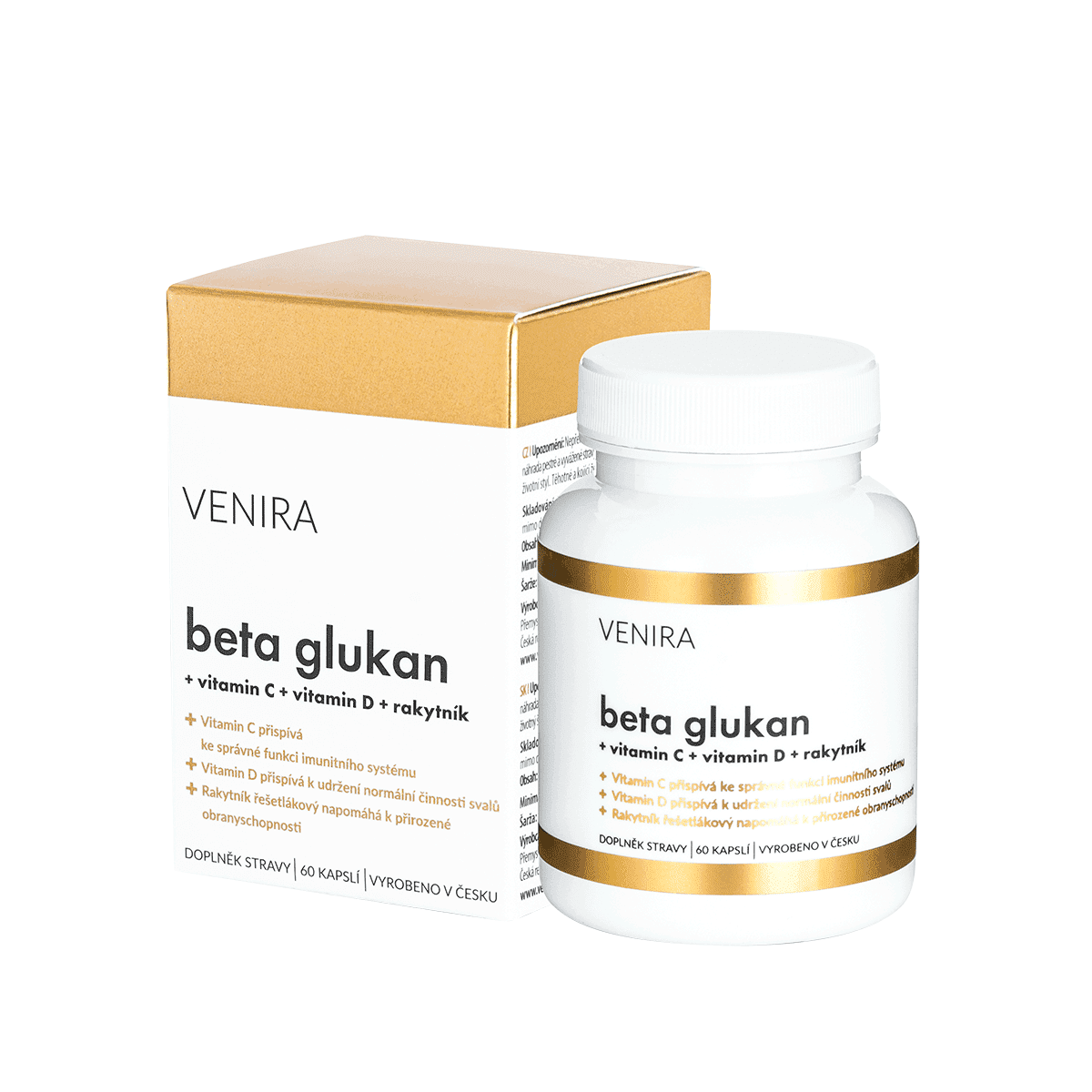 Venira Beta glucan + vitamin C, D and sea buckthorn 60 capsules