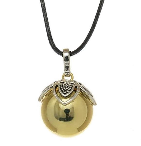 Aniball Women's necklace pregnancy bell jingle Golden nut