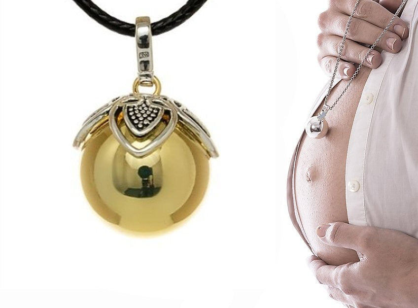 Aniball Women's necklace pregnancy bell jingle Golden nut