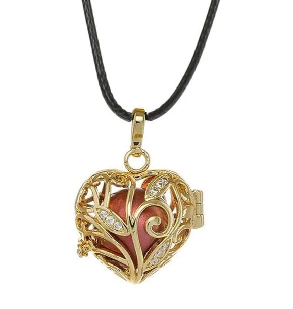 Aniball Women's necklace pregnancy bell Gold heart