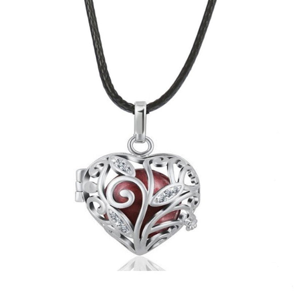 Aniball Women's necklace pregnancy bell jingle Heart - red