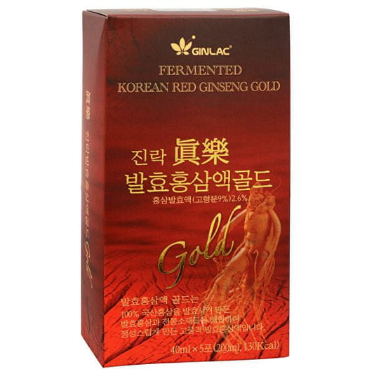 GINLAC Fermented Red Ginseng Power Drink GOLD - ginseng drink 5 x 40 ml