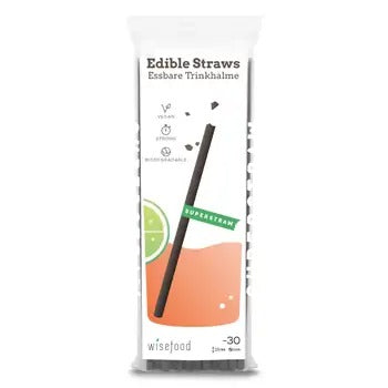 Superstraw Edible straws 30 pcs black