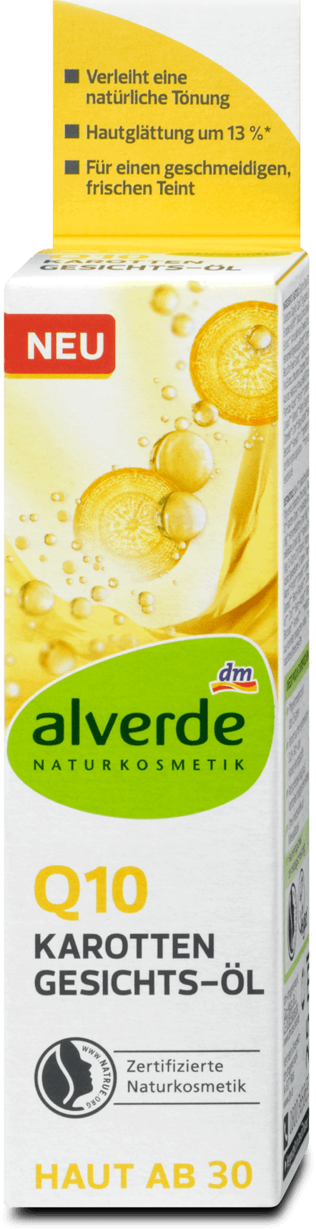 alverde NATURKOSMETIK Q10 Carotene Facial Oil, 25 ml