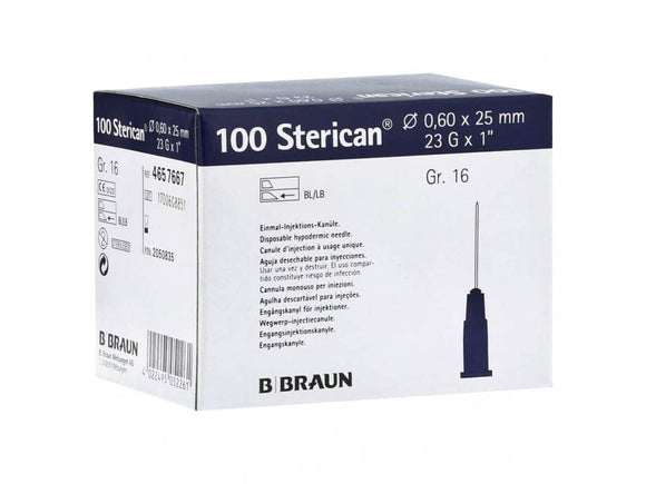 Sterican 23G blue injection needle 0.6x25 mm,100pcs