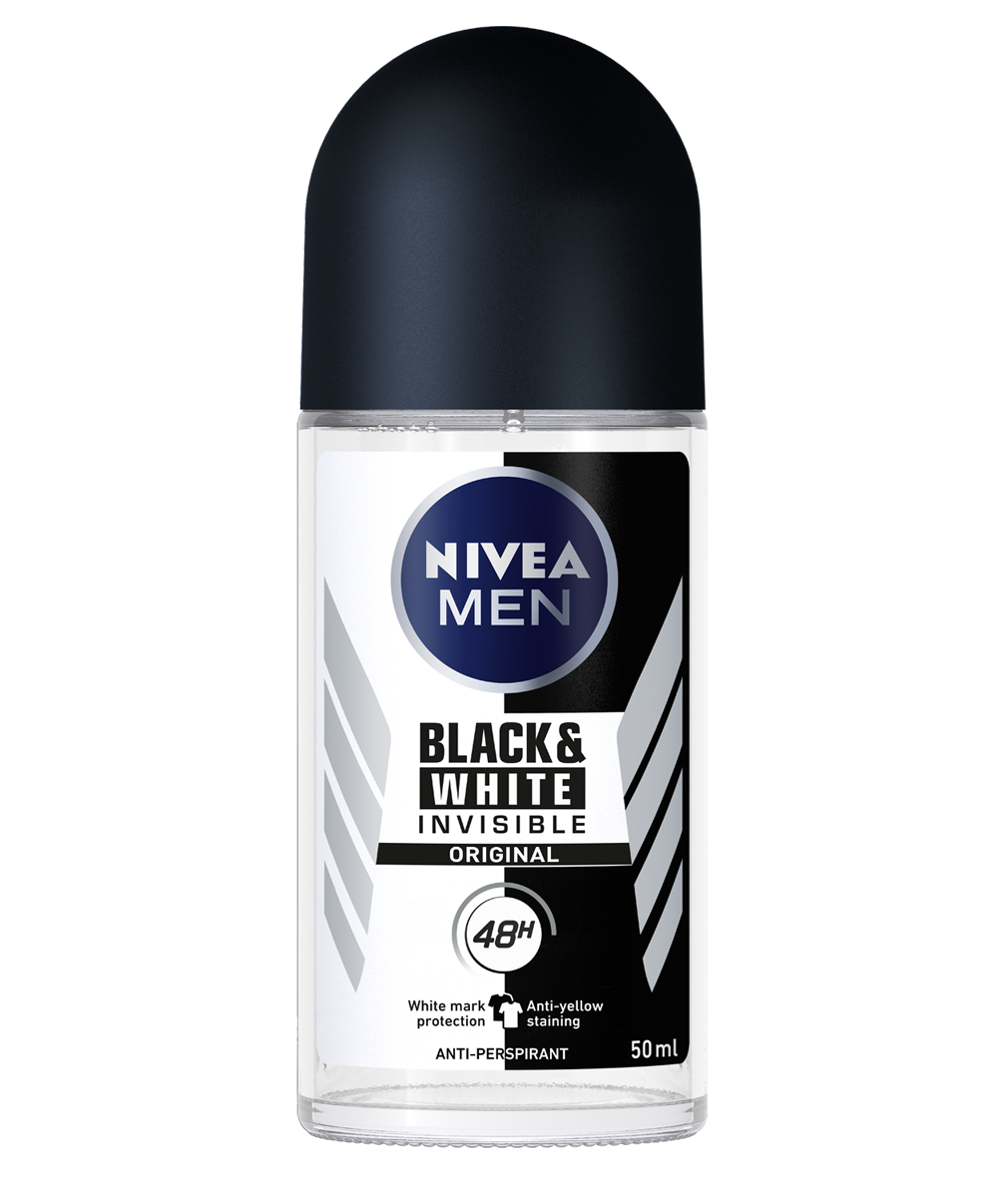 NIVEA MEN antiperspirant roll-on Black & White Invisible Original, 50 ml