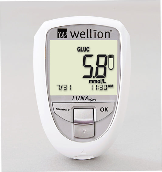 GLUCOMETER WELLION LUNA DUO GLUCOMETER, INSULIN MODE, COMPLETE SET