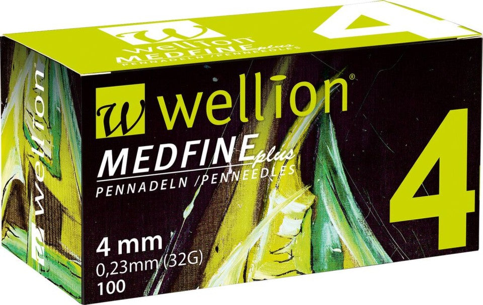 WELLION MEDFINE PLUS INSULIN PEN NEEDLE 32G X 4MM 100 PCS