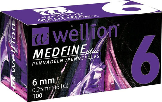 WELLION MEDFINE PLUS INSULIN PEN NEEDLE 31G X 6MM 100 PCS