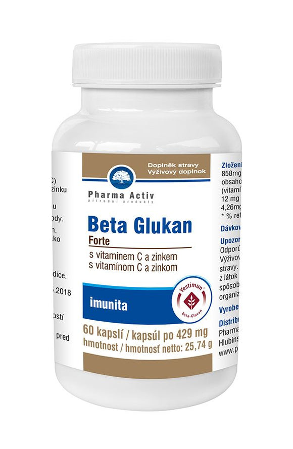 Pharma Active Beta Glukan Forte Vitamin C and Zinc 60 Capsules - mydrxm.com