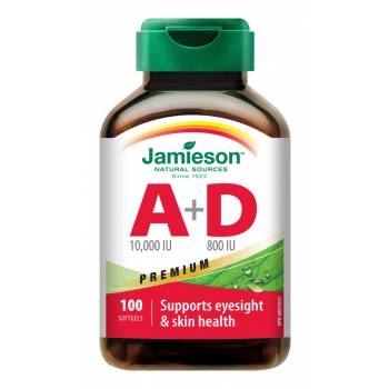 Jamieson Vitamins A + D Premium 10 000/800 IU 100 capsules - mydrxm.com