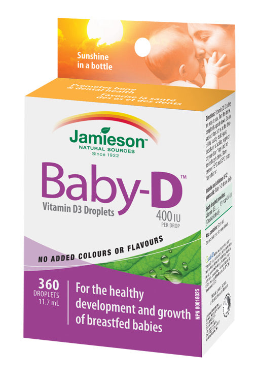 Jamieson Baby-D Vitamin D3 400 IU drops 11.7 ml - mydrxm.com