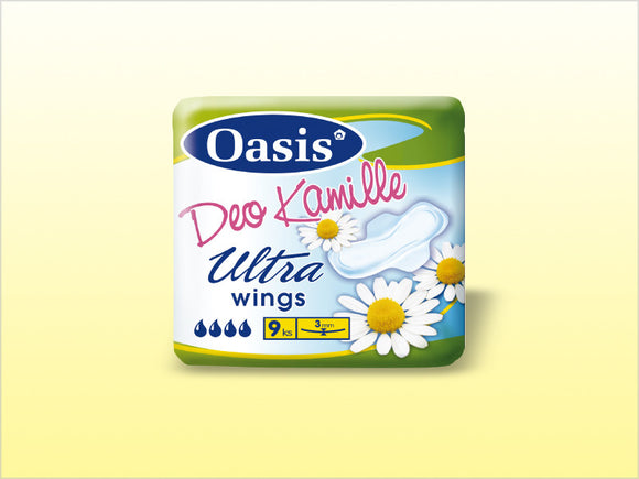 Oasis Deo Chamomile Sanitary Napkins Ultra Wings 3 packs x 9 pcs