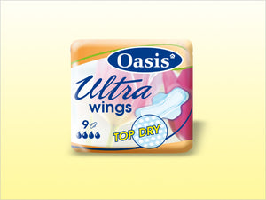 Oasis Top Dry Sanitary Napkins Ultra Wings 3 packs x 9 pcs