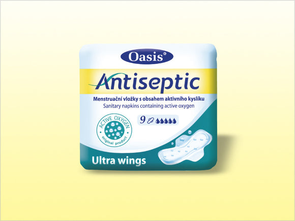 Oasis Antiseptic Sanitary Napkins Ultra Wings with Active oxygen 3 packs x 9 pcs