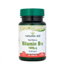 Natures Aid Vitamin B12 (1000mcg) sublingual, 90 tablets