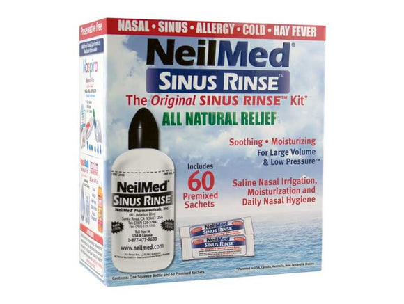 NeilMed Sinus Rinse 60 Sachets and 240ml Bottle Kit