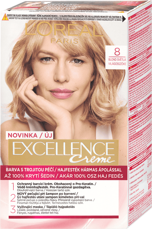 L'Oreal Paris Excellence Creme hair color Blond Light 8, 192 ml