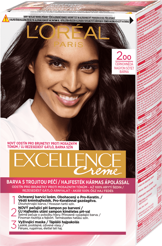 L'Oreal Paris Excellence Creme hair color Black-brown 200