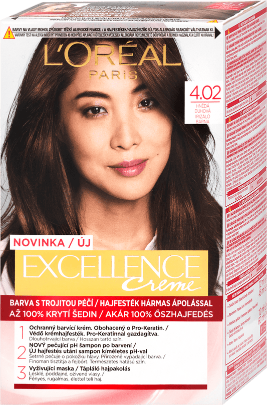L'Oreal Paris Excellence Creme hair color 4.02 brown iridescent