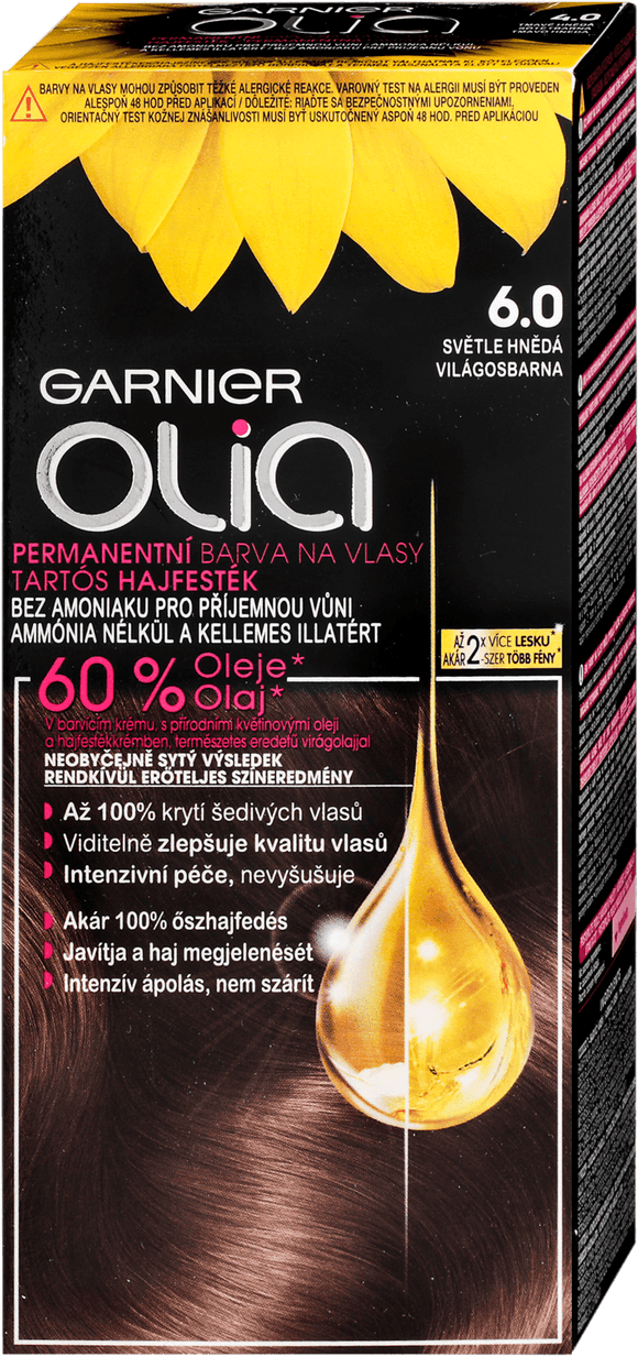 Garnier Olia hair color 6.0 Light Brown