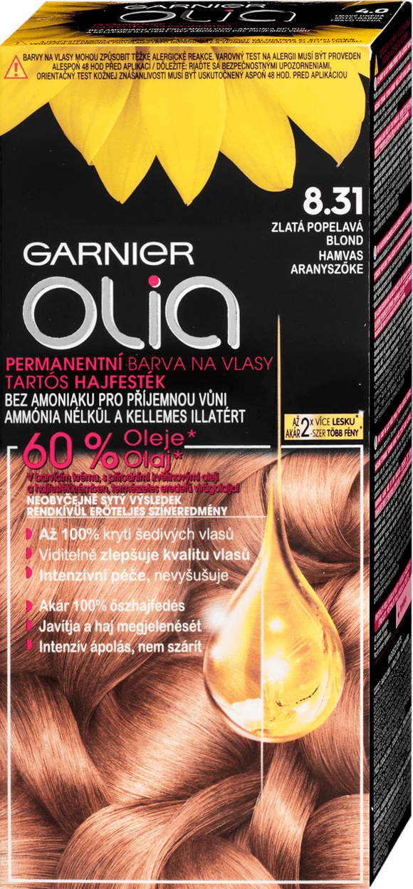 Garnier Olia Hair Color 8.31 Golden Ash Blonde